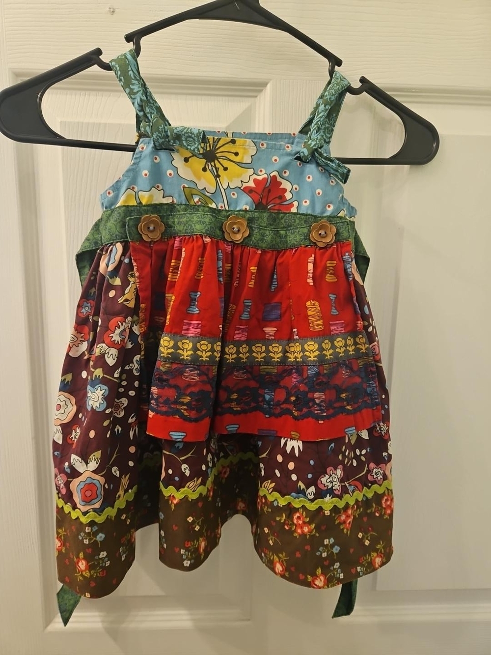 Matilda Jane 18M Patchwork Floral Apron Dress Boho Cottagecore Prairie